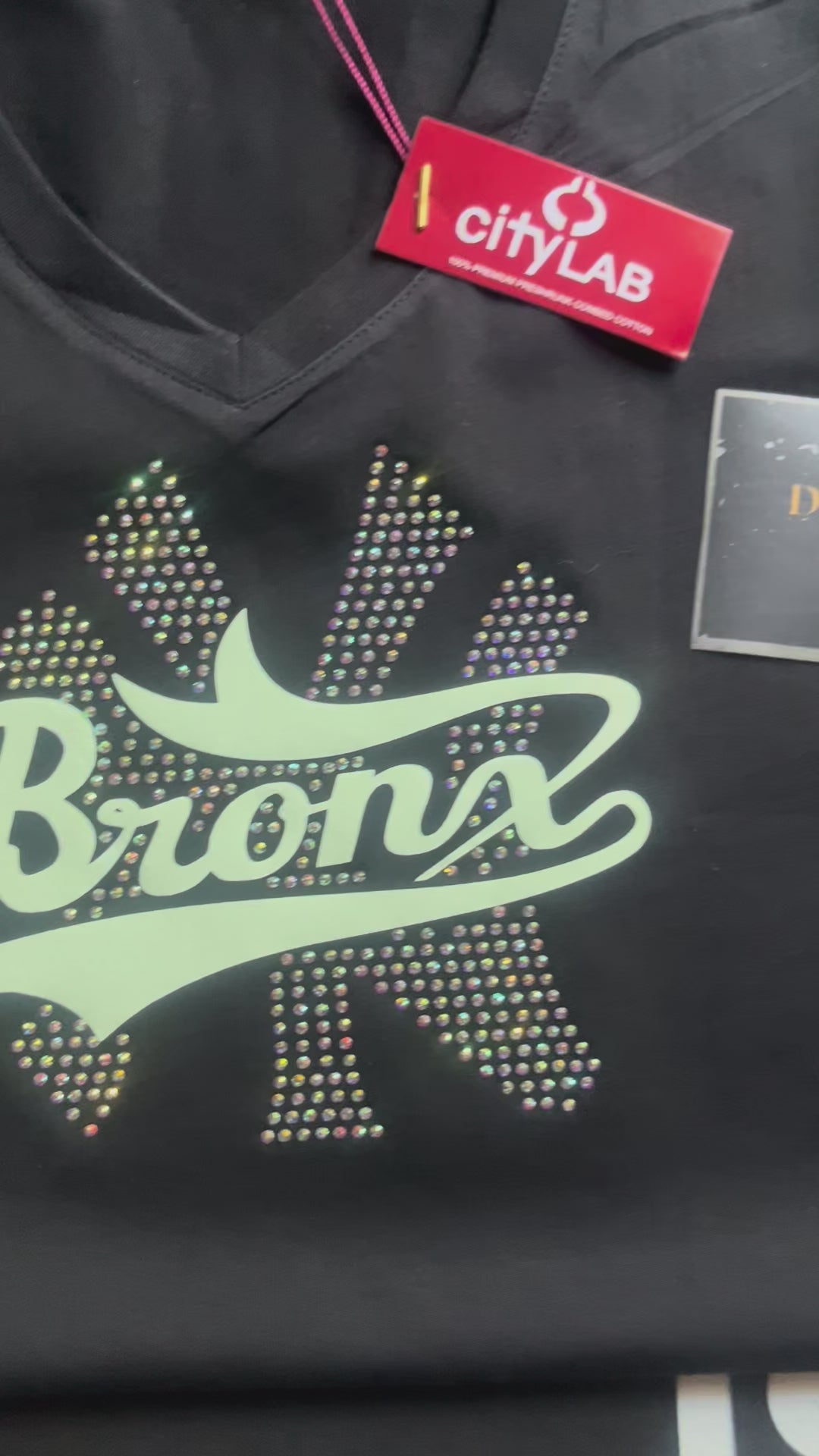  NY-BX GLOW IN THE DARK RHINSTONE SHIRT